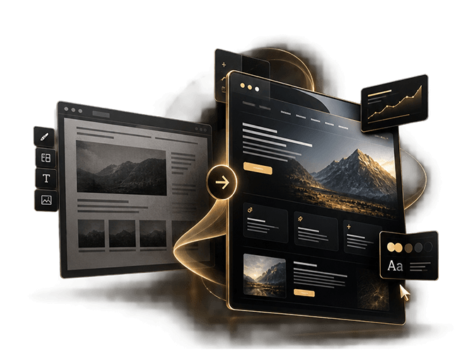 Website redesign transformation from an outdated interface to a modern responsive digital experience